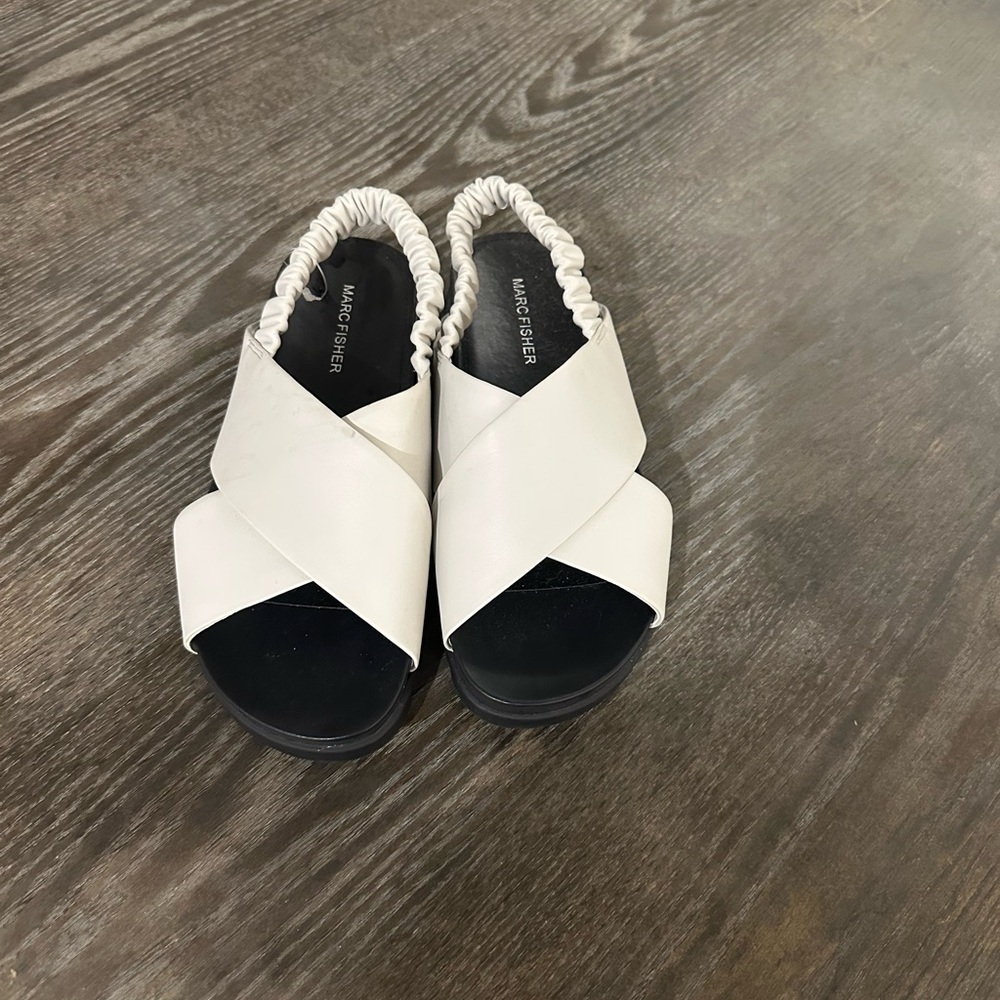 Marc Fisher Cream Crisscross Sandals